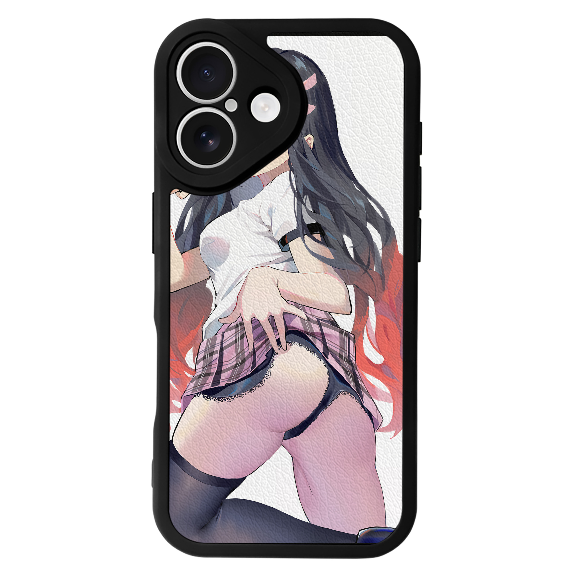 （画像用） 鬼滅の刃（きめつのやいば）竈門 禰󠄀豆子／かまど ねずこ Kamado Nezuko 【iPhone 16シリーズ対応】シリコンスマホケース（レザー調） 材質：シリコン